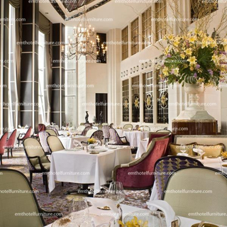 Wood Finish Restaurant Table Set To Dubai Restaurant Furniture