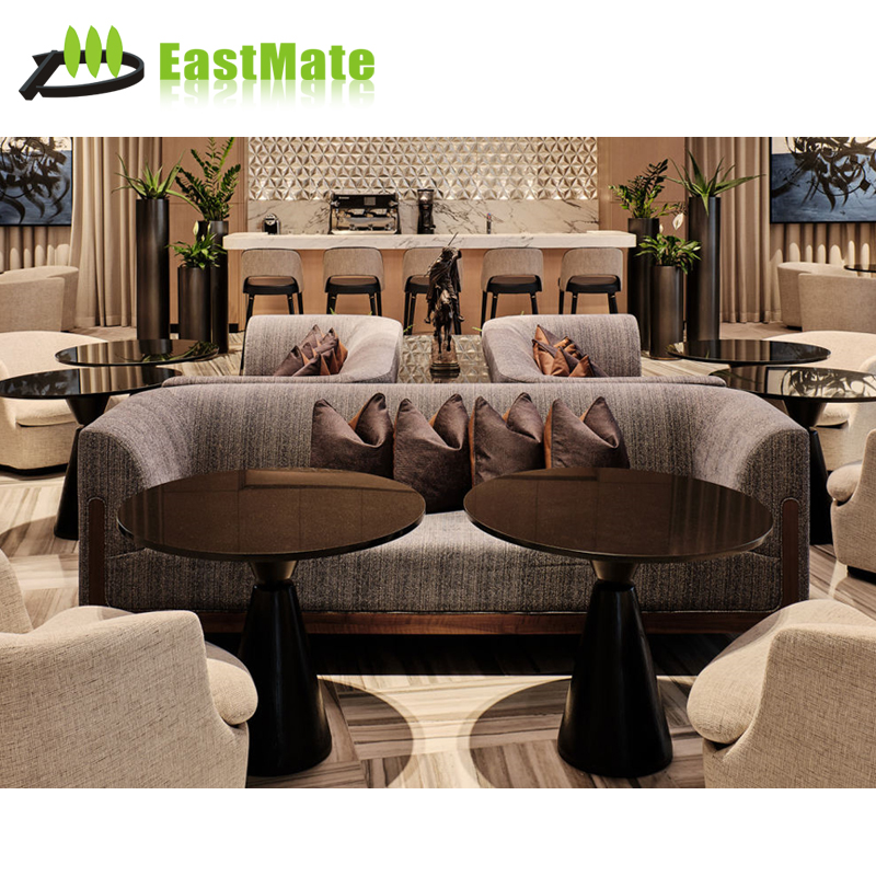 Hotel furniture sofa set for lobby modern curved sectional sofa living room fabric sofa
